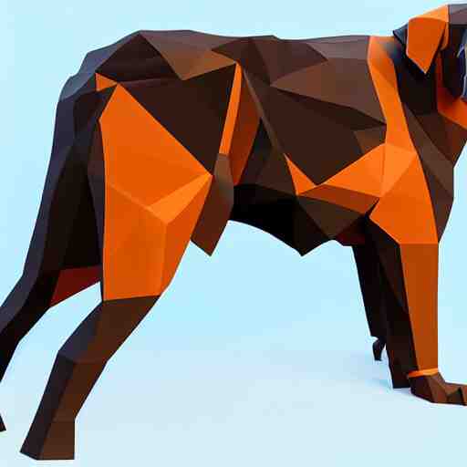 rottweiler 3 d low poly art 