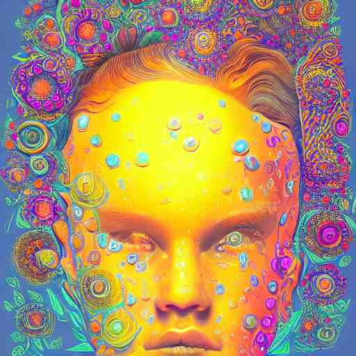 An extremely psychedelic portrait of A lemon, surreal, LSD, face, detailed, intricate, elegant, lithe, highly detailed, digital painting, artstation, concept art, smooth, sharp focus, illustration