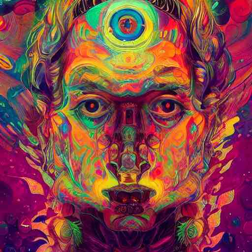 An extremely psychedelic experience, colorful, surreal, dramatic lighting, cosmonaut, LSD, face, detailed, intricate, elegant, highly detailed, digital painting, artstation, concept art, smooth, sharp focus, illustration, art by Sam Spratt, Dan Mumford, Artem Demura and Alphonse Mucha