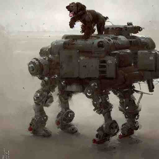 dog type mech art by jakub rozalski 