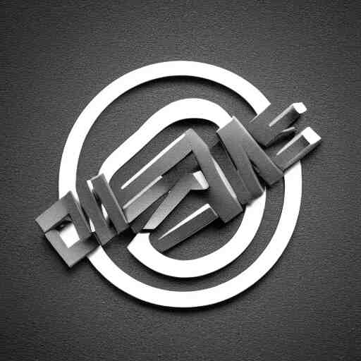 a logo for a music producer by viktor kadic, digital 3 d, black background, trending on artstation 