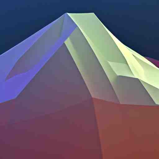 abstract computer generated image of a mountain range, a low poly render by Gabriel Dawe, trending on polycount, generative art, low poly, rendered in cinema4d, terragen
