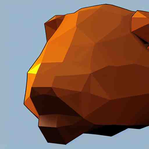 low polygon render of a capybara on a white backround, isometric 3 d, ultra hd 