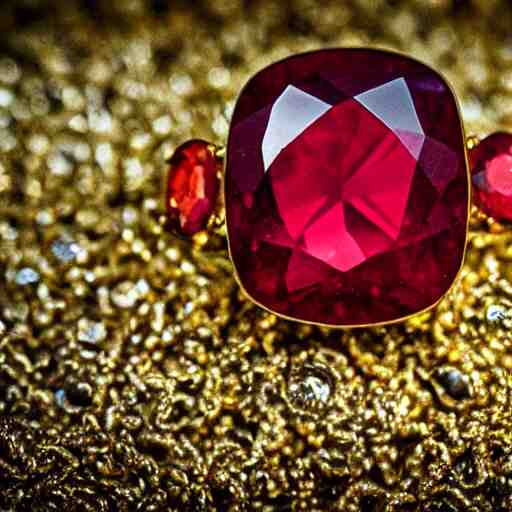 
gold and ruby gemstone  HDR 

