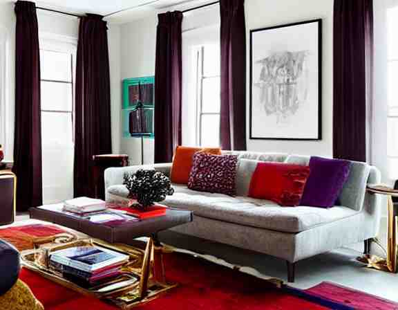 apartment designed by nate berkus, rich royal colors 