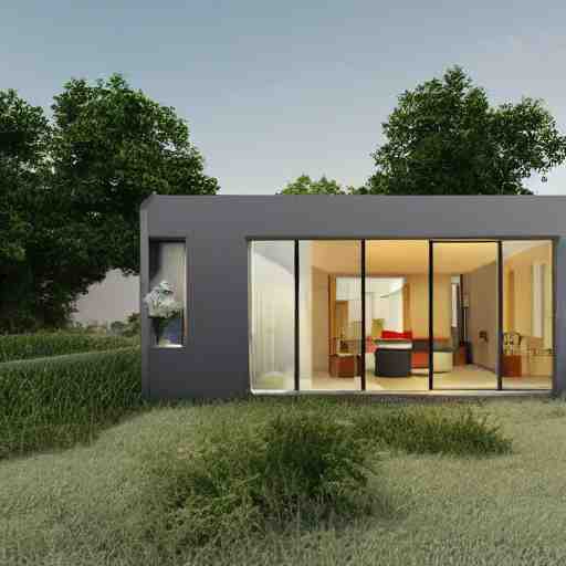 a modern mini house in a crystal ball octane render hyperdetailed, house and home, home and garden, 