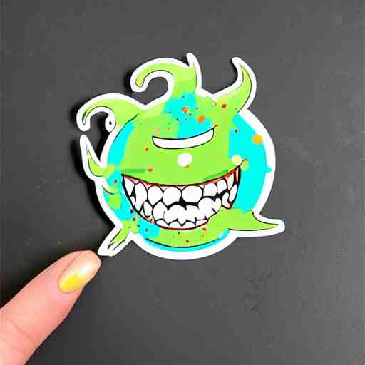 die cut sticker, gomu gomu no gatling, splatter paint 