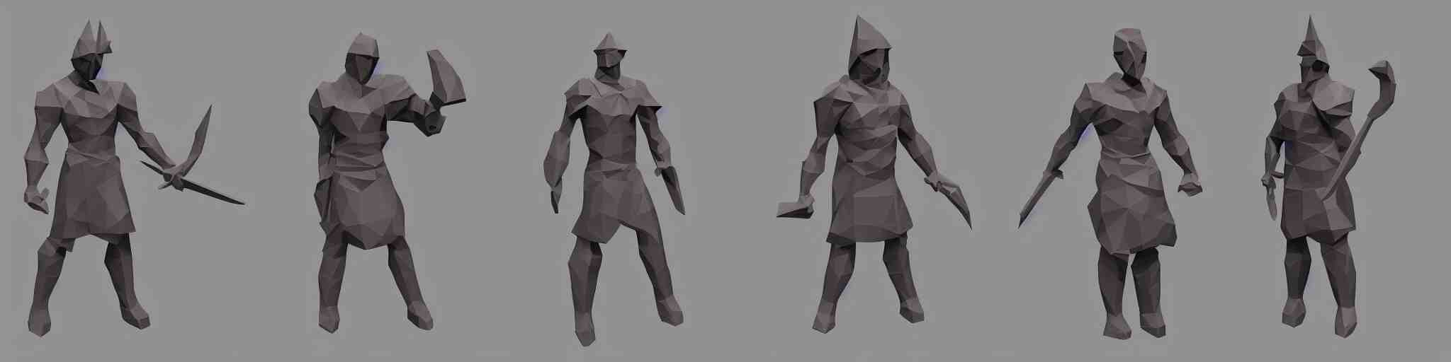 a warrior, low poly, polygon, low poly character