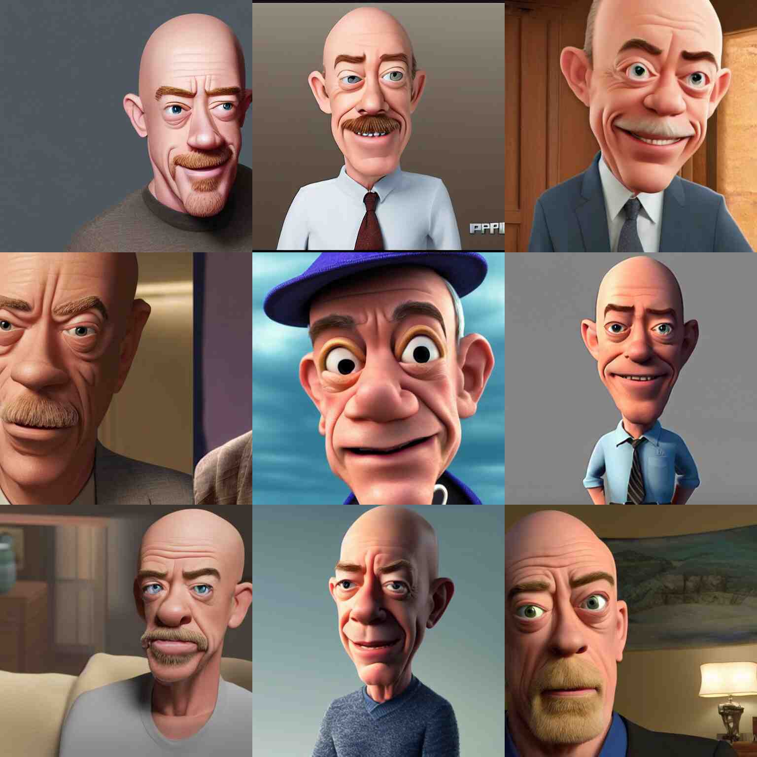 screenshot of jk simmons in a pixar movie. 3 d rendering. unreal engine. amazing likeness. very detailed. cartoon caricature. 