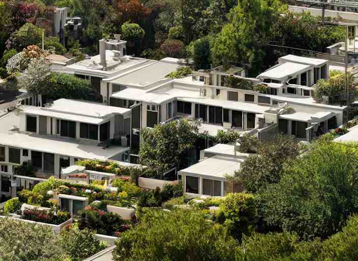 idyllic suburban neighborhood + rooftop gardens + sustainable energy initiatives + single family homes : : modern architecture by craig mullins, thomas kinkade and frank lloyd wright 