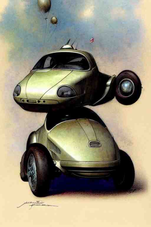 (((((2050s inventors flying car . muted colors.))))) by Jean-Baptiste Monge !!!!!!!!!!!!!!!!!!!!!!!!!!!