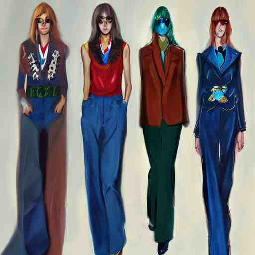 1970 covid fashion, gucci catwalk, oil painting, digital art, ultradetailed, artstation