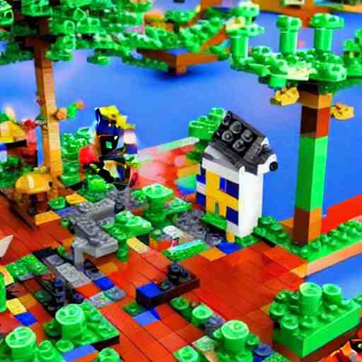 erdtree in a lego game. impressionistic, colorful, high quality, 8 k, arstation 