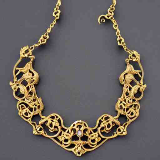 fine beautiful rococo artnouveau necklace 