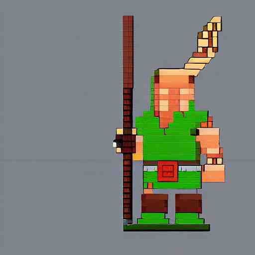 barbarian with moose head, pixel art, trending, post processing, game assets, cinematic 