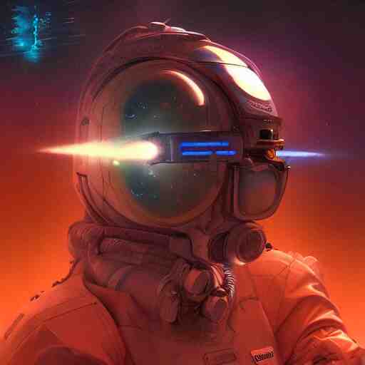 futuristic astronaut falling through jovian clouds in jupiter, psychedelic cyberpunk art by cedric peyravernay, highly detailed, excellent composition, cinematic concept art, dramatic lighting, trending on artstation 