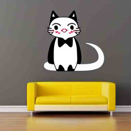 sticker of cute tuxedo cat 