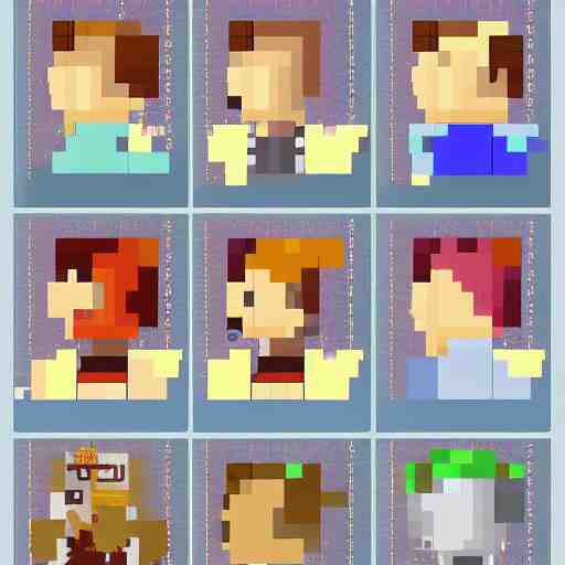 guybrush threepwood pixel art animation sheet, 8 k, trending, poster 