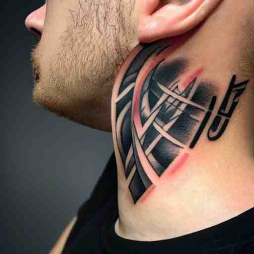 neck tattoo, needle, ink, tattoo photo 