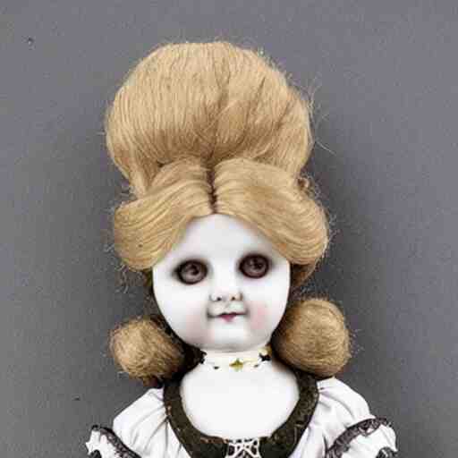 creepy porcelain victorian doll artnouveau necklace 