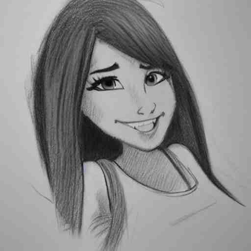 milt kahl pencil sketch of angie varona disney style