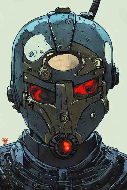 
robot ninja mask helmet bot borderland that looks like it is from Borderlands and by Feng Zhu and Loish and Laurie Greasley, Victo Ngai, Andreas Rocha, John Harris 
