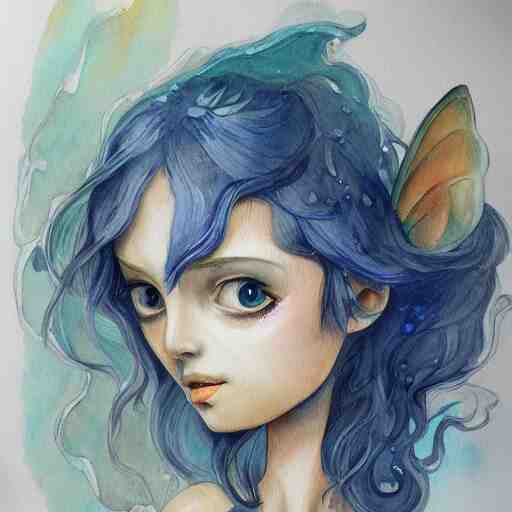 water color on paper, ethereal pixie, highly detailed, artstation, masterpiece, award - winning, 