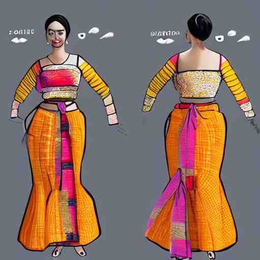 strapless bihu mekhela top, latest fashion style dress costume 3 6 0 degree view + concept art 