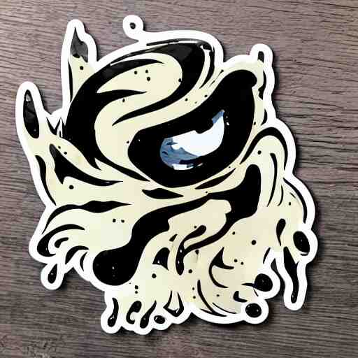 die cut sticker, gomu gomu no gatling, splatter paint 