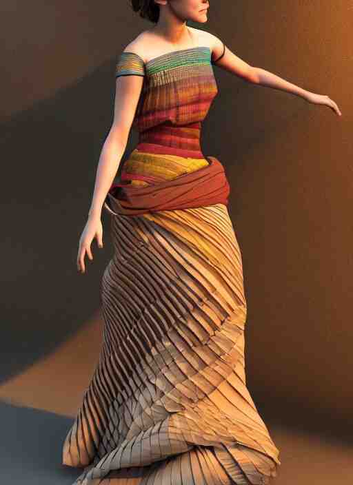 emma watson wearing finely pleated silk bihu mekhela strapless costume expertly draped goddess style dress by wlop, assamese gamosa pattern, face by daz 3 d genesis and artgerm concept art 3 d octane render cinema 4 d v ray, unreal engine, hyper realistic hdr fabric textures, ray traced, bright lit cinematic studio fashion photography, real life like, daz iray shaders 