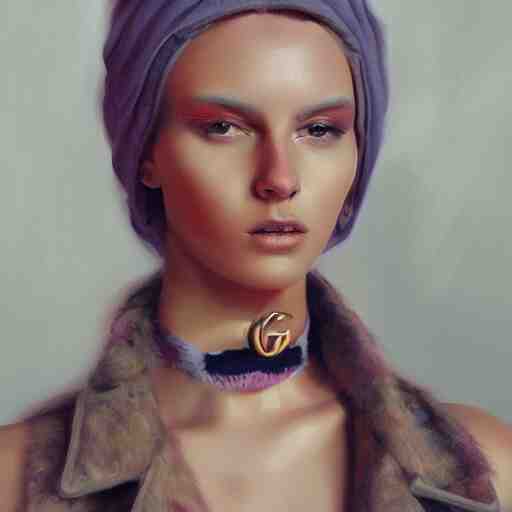 Russian fashion, gucci catwalk, oil painting, digital art, ultradetailed, artstation