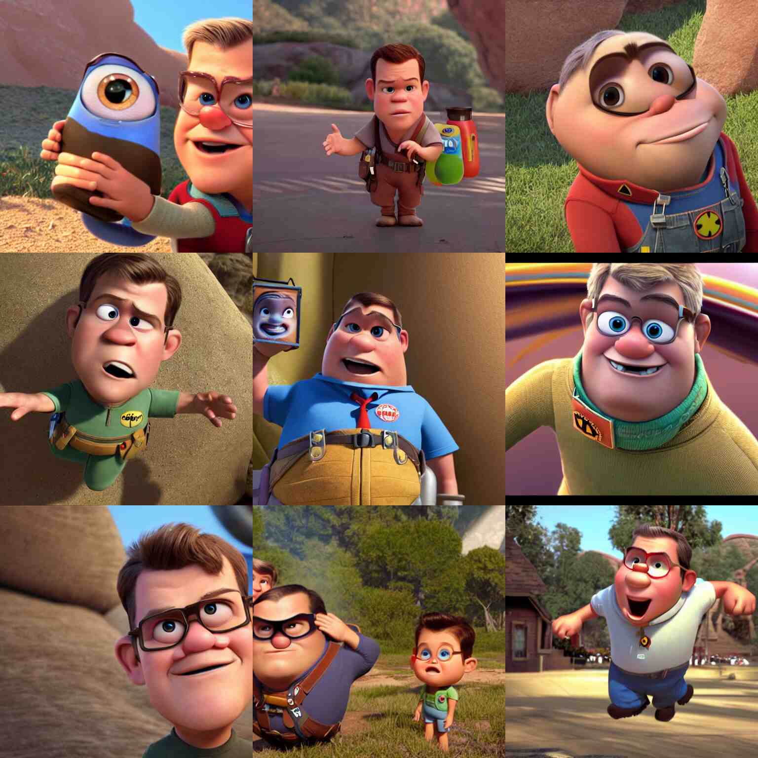 matt damon as a pixar disney character from up ( 2 0 0 9 ), unreal engine, octane render, 3 d render, photorealistic - c 1 1 