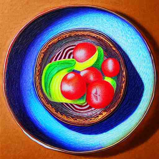  Colored pencil art on paper, Gooseberry pie slice on a plate, highly detailed, artstation, MasterPiece, Award-Winning, Caran d'Ache Luminance