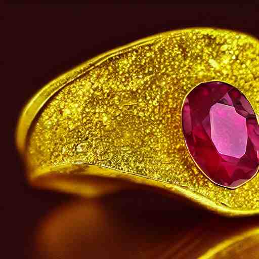 
gold and ruby gemstone  HDR 

