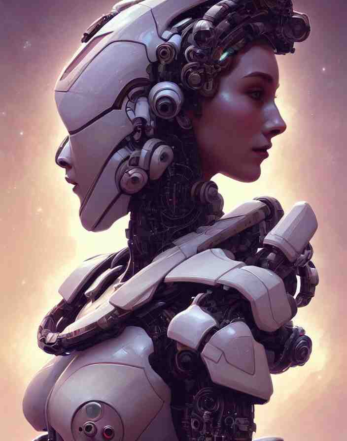 symmetry!! portrait of a robot astronaut, floral! horizon zero dawn machine, intricate, elegant, highly detailed, digital painting, artstation, concept art, smooth, sharp focus, illustration, art by artgerm and greg rutkowski and alphonse mucha, 8 k 