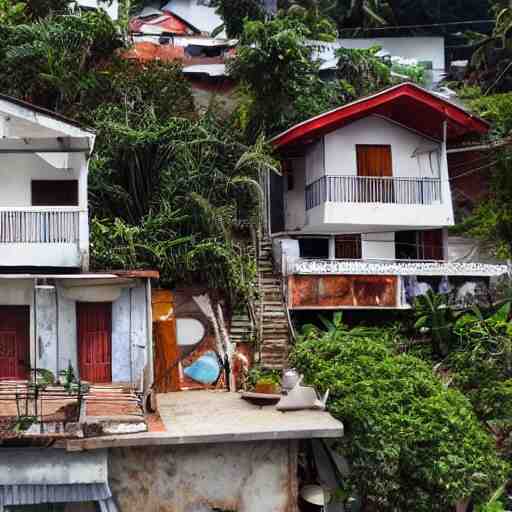 rio de janeiro house. the house is in a favela. extremely detailed. by glen billy. hyper - realistic, 8 k 