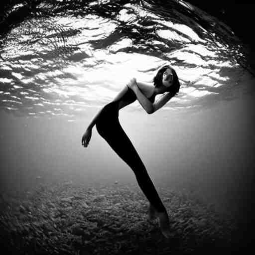 fisheye medium format photograph of a surreal fashion shoot underwater 