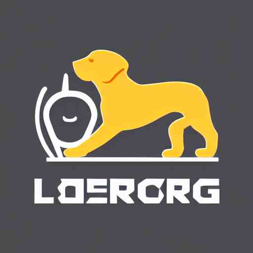 logo of a dog holding a laser gun