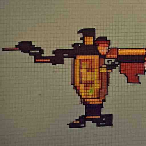 pixel painting of a sniper