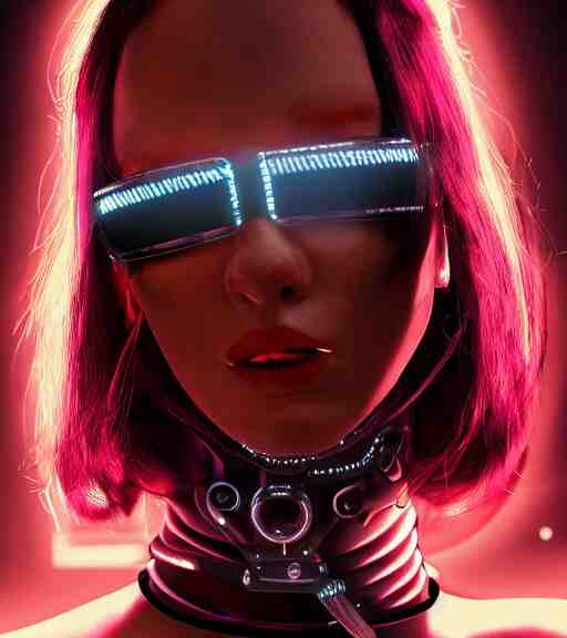 detailed realistic female character cyberpunk wearing thick steel collar around neck, realistic, art, beautiful, 4K, collar, choker, collar around neck, punk, artstation, detailed, female, woman, choker, cyberpunk, neon, punk, collar, choker, collar around neck, thick collar, tight around neck, punk, choker, neon, neon, cyberpunk, technological