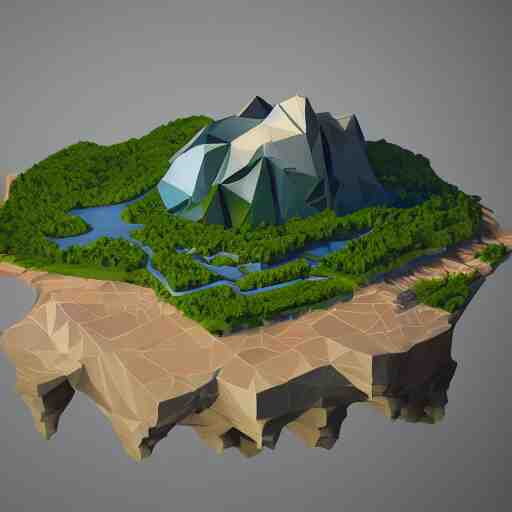 low poly art of new york as a floating island in the sky, low poly, isometric art, 3d render, waterfall, high detail, artstation, concept art, behance, ray tracing, smooth, sharp focus, ethereal lighting