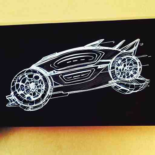 futuristic vehicle concept, etch a sketch art 