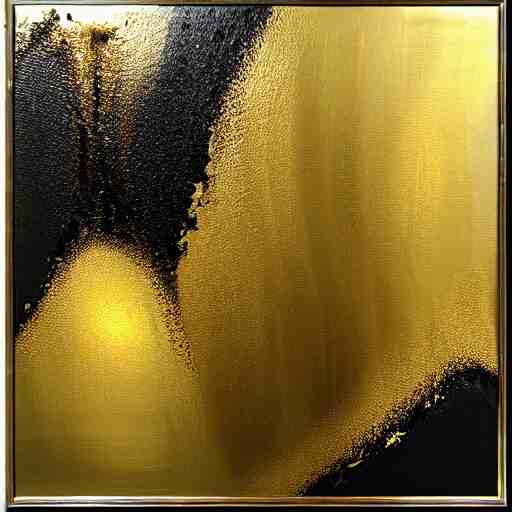 a pour painting on canvas, gold black silver colors, abstract, thick paint, glossy, resin coated 