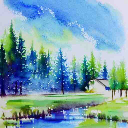  watercolor painting landscape 