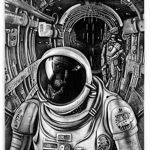 astronaut entering Valhalla by H. R. Giger