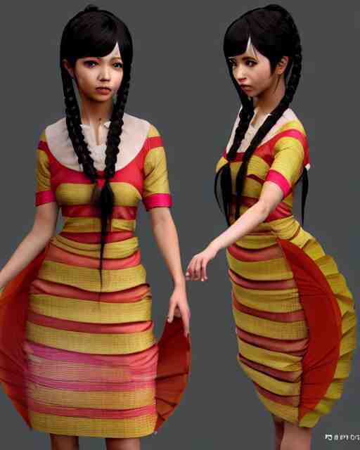 render as a very beautiful daz 3d anime aiko girl, wearing assamese bihu mekhela sador gamosa dress, long braided black hair, hazel eyes, full round face, short smile, assam tea garden setting, cinematic lighting, medium shot, mid-shot, highly detailed, trending on Artstation, Unreal Engine 4k, daz studio genesis iray ultra hd, cinematic wallpaper by Stanley Artgerm Lau, anime masterpiece,