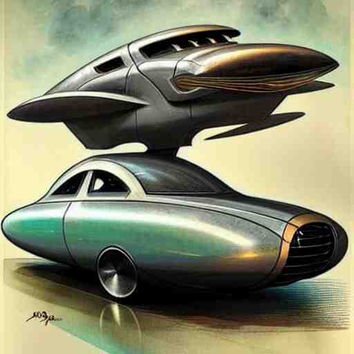 (((((1950s futuristic show car . muted colors.))))) by Jean-Baptiste Monge !!!!!!!!!!!!!!!!!!!!!!!!!!!