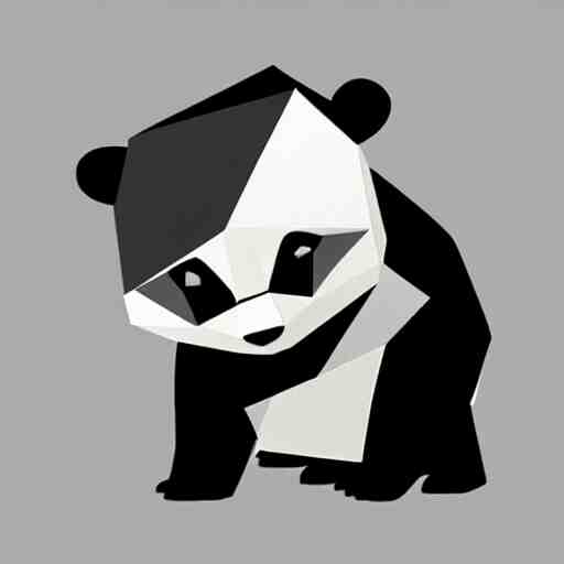 low poly isometric panda 