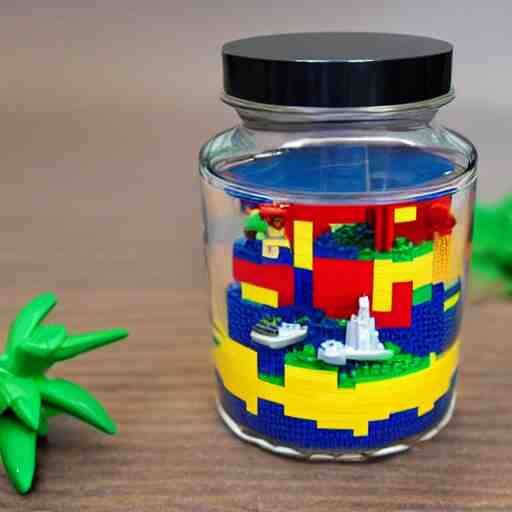 lego tsunami in a jar, hyper realistic, mega details, 