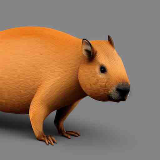 low polygon render of a capybara on a white backround, isometric 3 d, ultra hd 